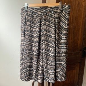 Lularoe Brown/Black/Tan Madison Box Pleat Skirt